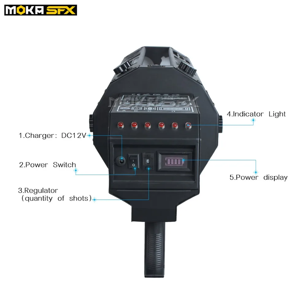 6 shots confetti cannon