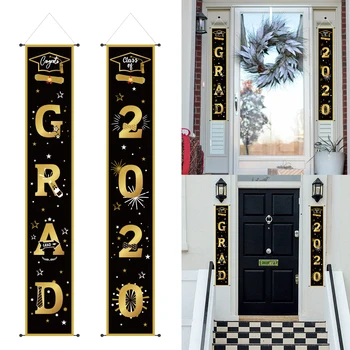 

Ceremony Letter Porch Sign Windows Door Couplet 2020 Congrats Grad Ornament Hanging Flags Graduation Decorations Home Mall