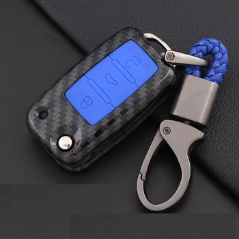 

Carbon Car Key Case Cover for VW Volkswagen Golf 4 5 6 Bora Jetta POLO Passat B5 B6 Skoda Superb Octavia Fabia SEAT Ibiza Leon