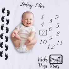 Детское одеяло-Ростомер для фотосъемки защитное одеяло Фон Ткань календарь Bebe мальчик девочка аксессуары для фото 100x100 см