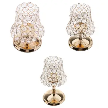 

3Pcs Crystal Candle Holders Wedding Centerpieces Candlesticks Set for Candlelight Dinner Dining Table Decorative Gifts