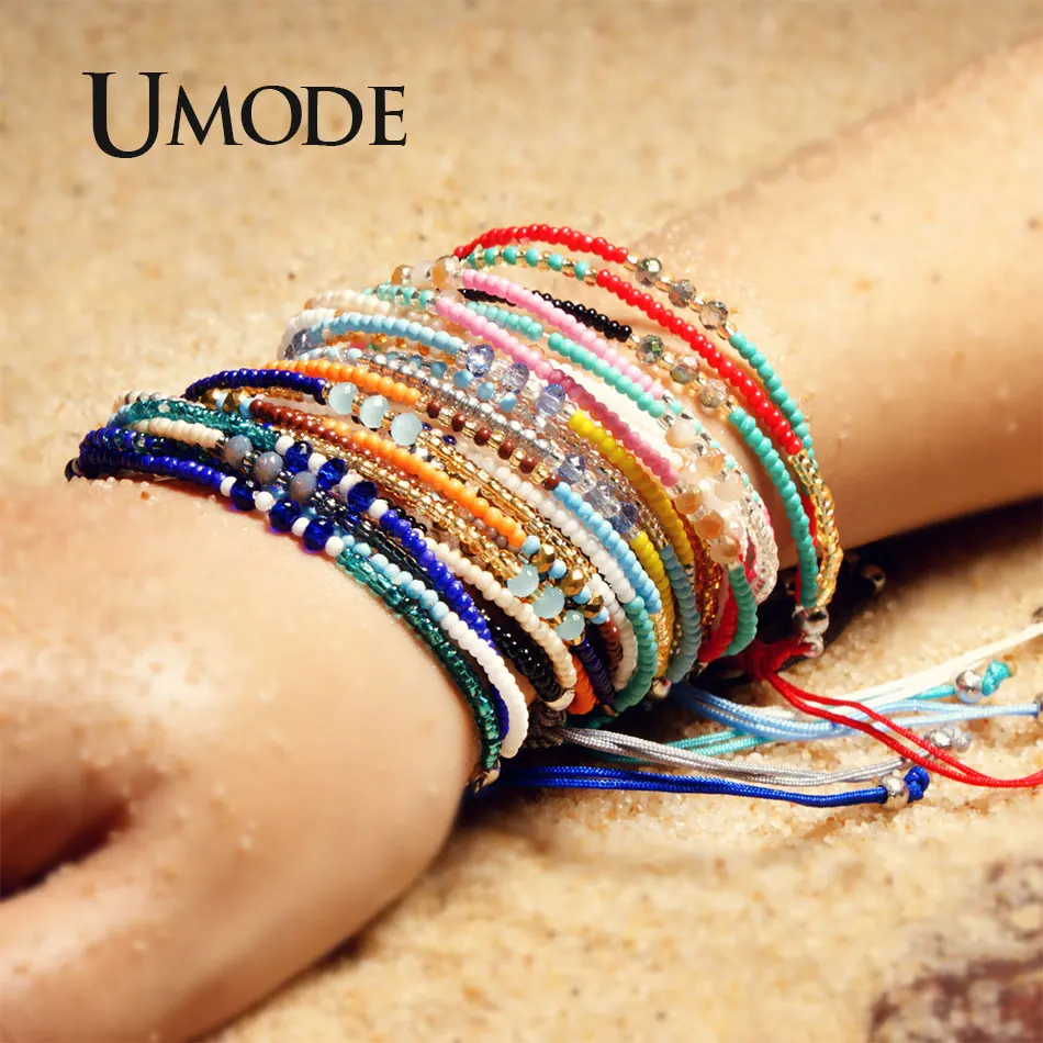 

UMODE Multilayer Friendship Beads Bracelets for Women Bohemian Vsco Girl Handmade Popular Lucky Jewelry Accessories PB0515