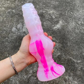 Liquid silicone Dildo Simulation Dog Penis Soft Fake Dick Faloimetor For Women Anal Plug Dildo Masturbators Sex Toys For Women 2