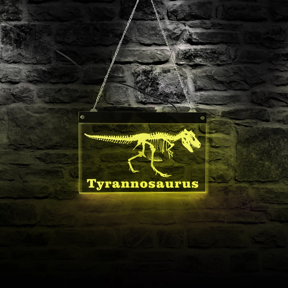 Светодиодный дизайн скелета тираннозавра Рекс неоновая вывеска динозавр T Rex
