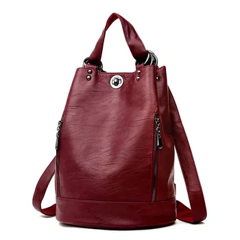 

Female backpack mochila feminina casual Multifunction Women Leather Backpack Female Shoulder Bag Sac A Dos Travel Back Pack