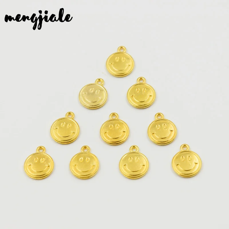 

20pcs/lot Gold color Smiling face Alloy charms pendant fit necklace bracelet diy Pendants for jewelry making 16*13mm
