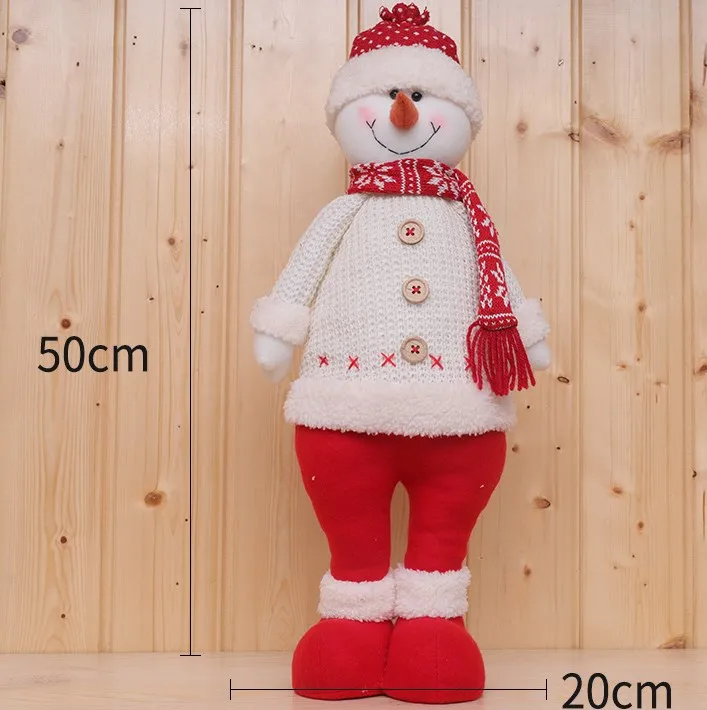 Креативные новогодние куклы выдвижной Санта-Клаус Снеговик Олень рождественское Фигурки Рождественский подарок игрушки для детей красный орнамент с рождественской елкой - Цвет: 4