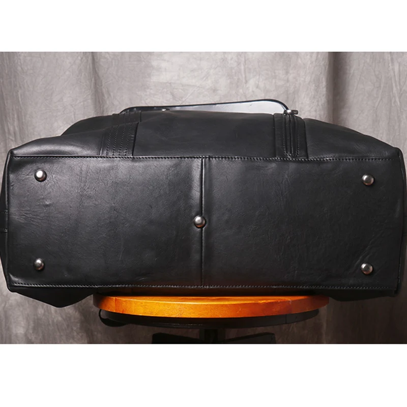AETOO Leather handbag men's large-capacity travel bag vegetable tanned head layer cowhide shoulder diagonal bag light travel lug 4