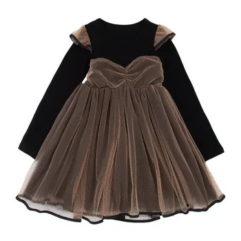 

Autumn Kids Vestidos Flower Baby Girls Dress Open Ceremony Clothing Lace Tutu Elegant Party Birthday Girls Princess Dress