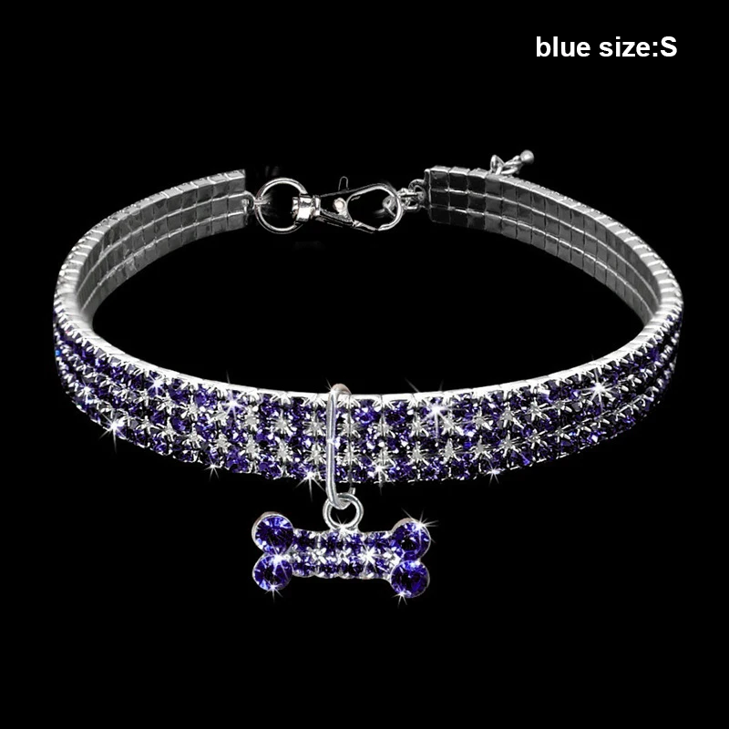 Blue Ошейник для собаки, щенка, ошейник, пряжка, кость, форма, подвеска, ожерелье, безопасность, модный подарок, может CSV - Цвет: Blue