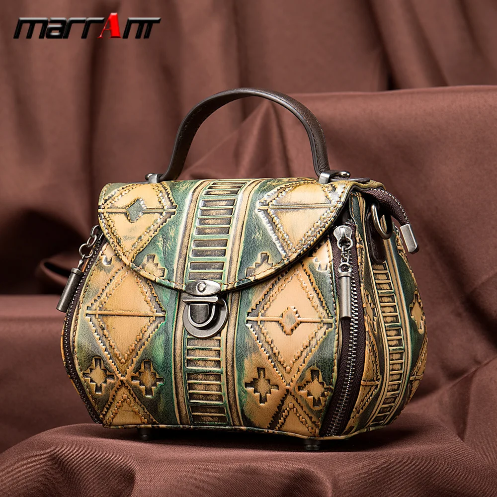 

Genuine Leather Lady Embossing Grain Hand Head Layer Cowhide Slung Single Shoulder Bag 86250