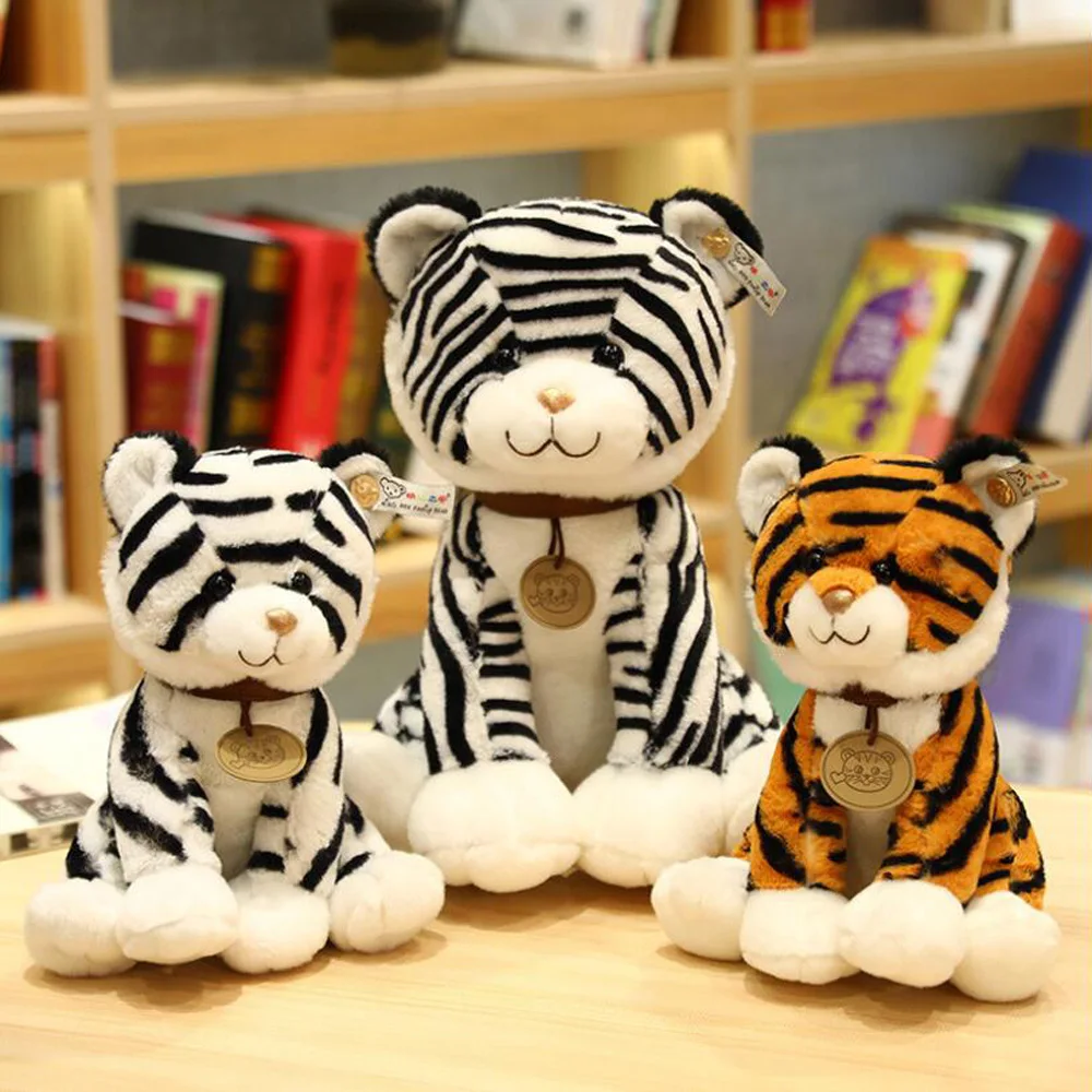 Cartoon Simulation Striped Tiger Sitting Posture Children Birthday Christmas Gift Stuffed Plush Toys