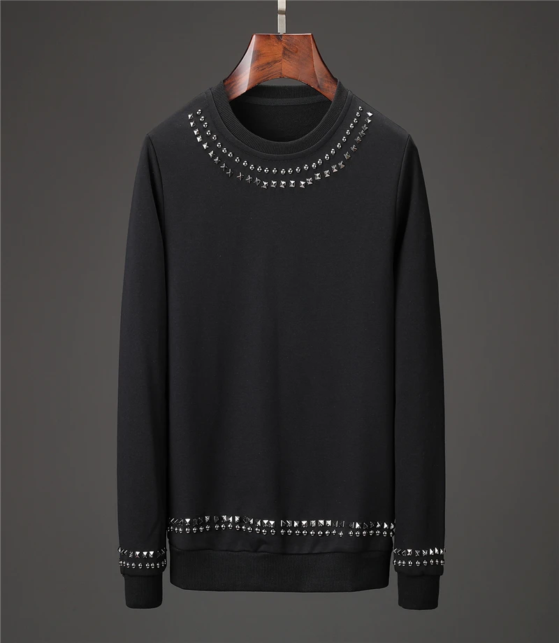 Высококачественная зимняя Европейская и американская Новая модная мужская одежда приталенная куртка с капюшоном и длинными рукавами с круглым вырезом из хлопка - Цвет: black