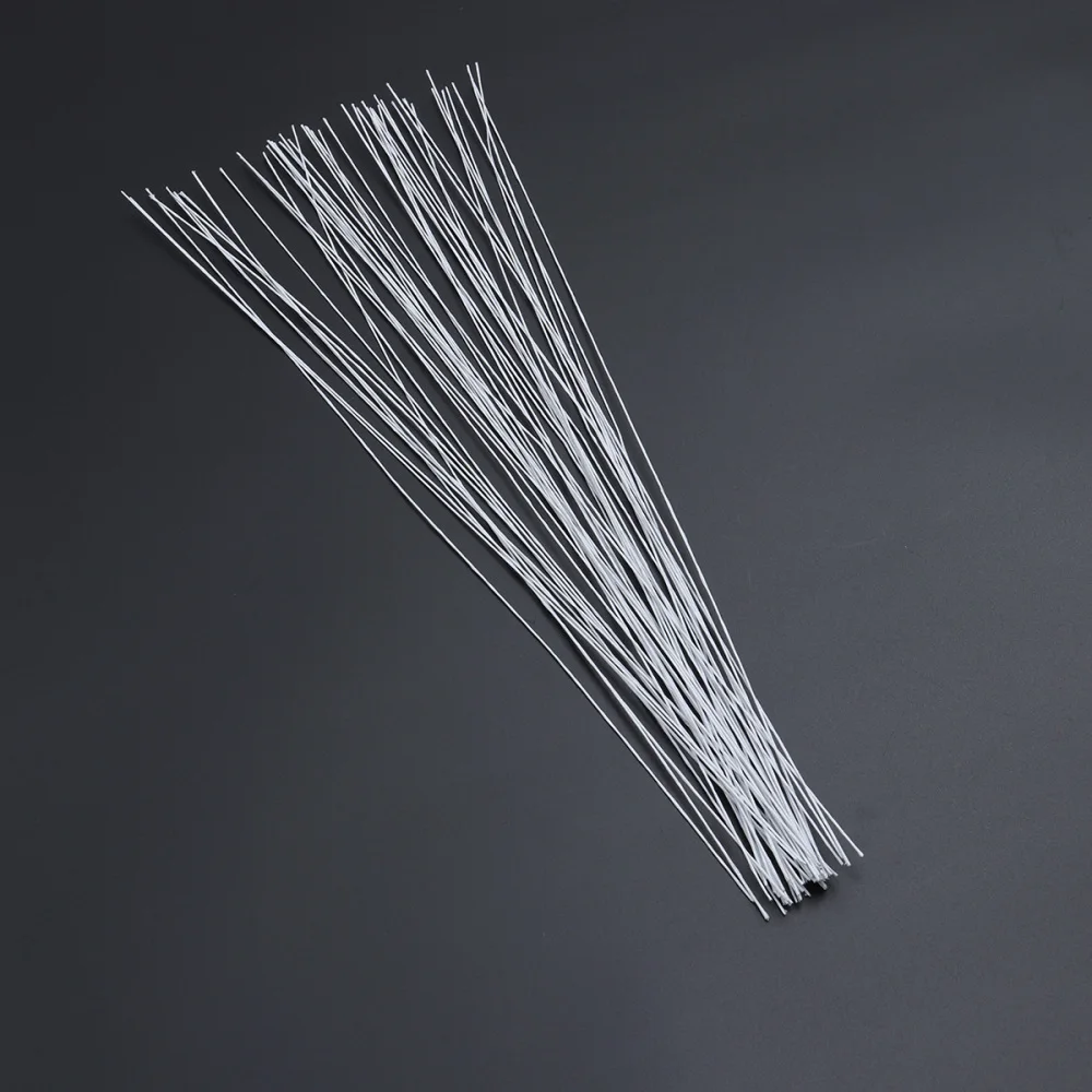 24 Gauge White Floral Stem Wire Iron Wire Artificial Flower Arrangement Wrapping Strip Wedding Party DIY Flower Craft 50pcs