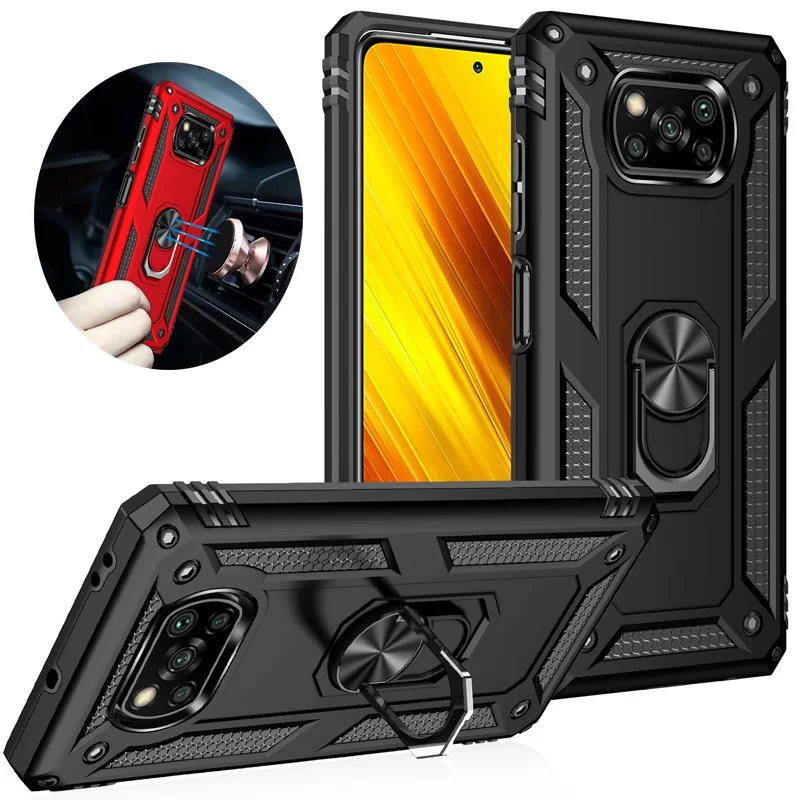 Противоударный армированный чехол для Xiaomi Mi Poco X3 Pro NFC GT телефона F3 F2 M3 X2 кольцевая
