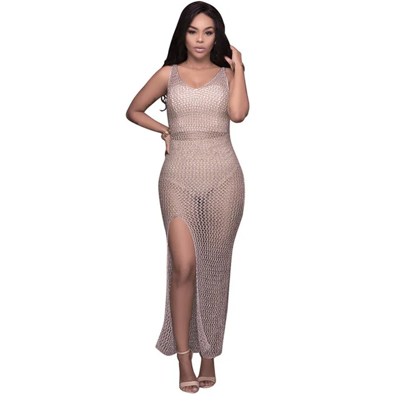 

Backless Beach Dress Long Bathing Suit Cover Up Pink Mesh Beachwear Pareo Sun Block Bikini Cover Ups Solid Strand Jurkjes Kaftan