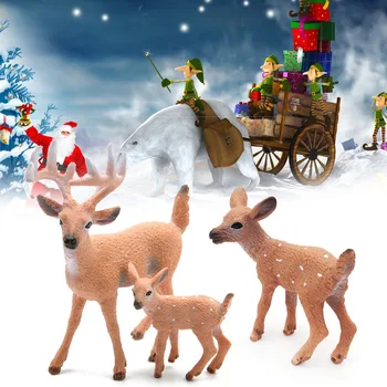 

Xmas Elk White-Tailed Reindeer Christmas Decorations Kids Ornaments Simulation Deer Simulated PVC Toy Model Mini Wedding Decor