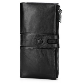 

Wallet for Women Genuine Leather Card Holder Phone Checkbook Organizer Zipper Coin Purse