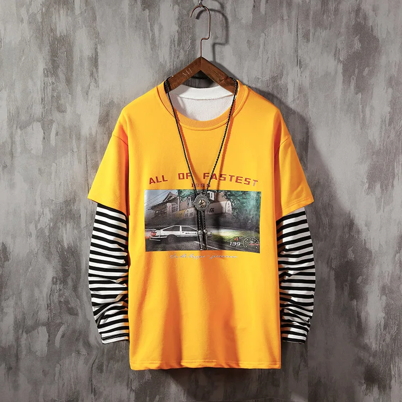 

Cool Landscape Sweatshirt men stripe Long Sleeve O Neck Leisure Autumn men Hoodies Street view Oversize 5XL Clothes