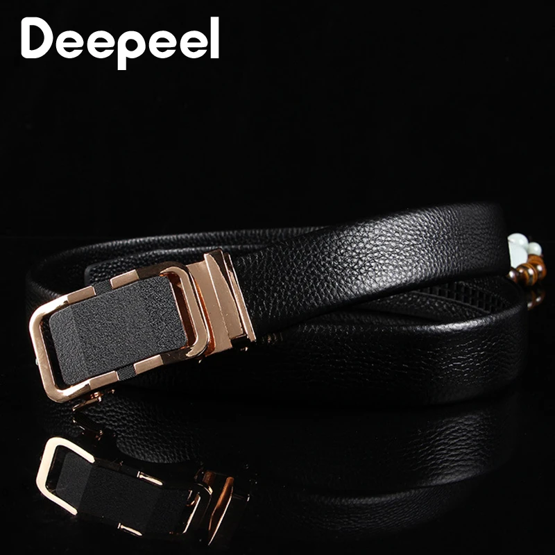 Deepeel 1 шт. 3,5*110-130 см мужской ремень из сплава с автоматической пряжкой кожаный ремень Повседневная мода джинсы Формальное украшение для подарка YB420