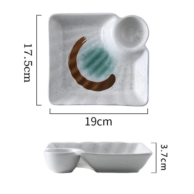 Japanese Sushi Plate Retro Personality Ceramics Steak Plate Creative Western Steak Dinner Plates Restaurant Tableware DA60PZ 7 inch