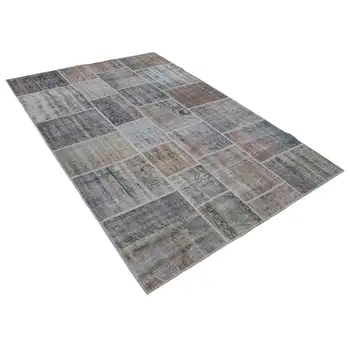 

171x240 Cm Grey Handmade Patchwork Rug-6x8 Ft