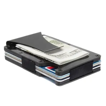 

2019 New Men Card Holder Slim Carbon Fiber Credit Card Holder Metal Wallet Anti Scan Function Hold Card Coins Cash Hot