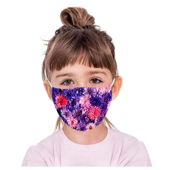 

Children Kids Flower Print Cloth Face Mask Breathable Face Shield Reusable Mouth Mask Windproof Washable Face Shield mondmaskers