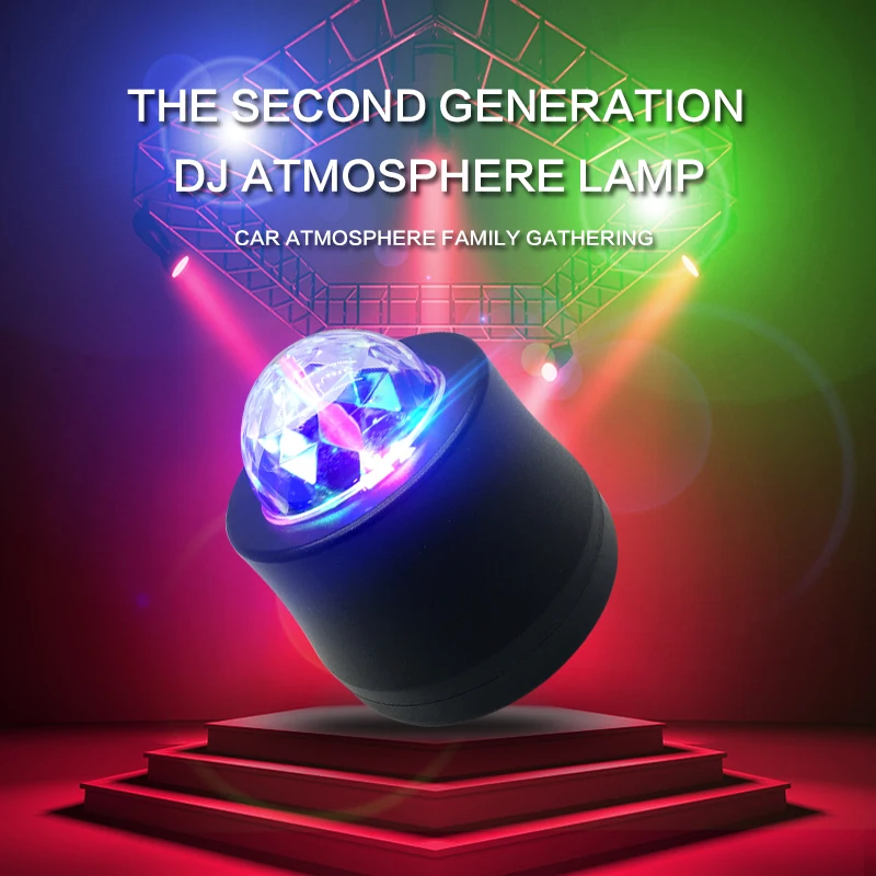 Voiture DJ светодиодный musique rythme lumiere RGB Atmosphere lumieres USB разъем авто drescoration lampes voiture-стиль диско-бар KTV lumier