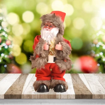 

Xmas Ornament Luminous Music Santa Claus Miniature model Doll Toy Gift Box Package Merry Christmas Gift For Kids Happy New Year