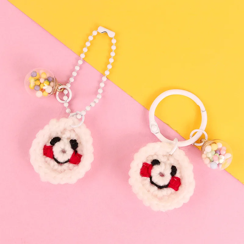 Южная Корея INS Милая Пряжа вязаный смайлик AirPods защитный чехол подвеска брелок сумка с украшением орнамент Женская