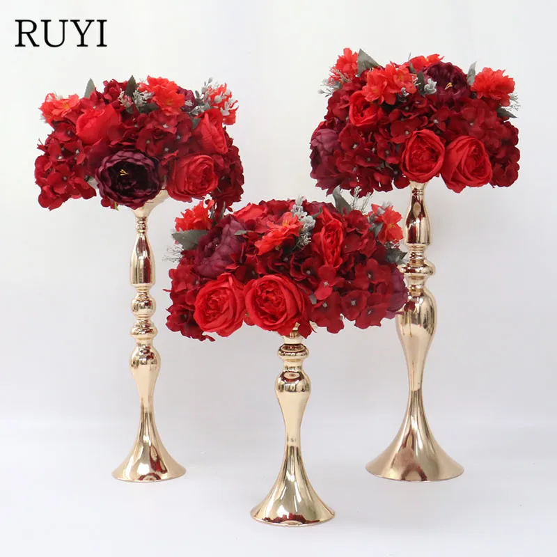 Custom Made 35cm Red Rose Peony Hydrangea Artificial Flower Ball