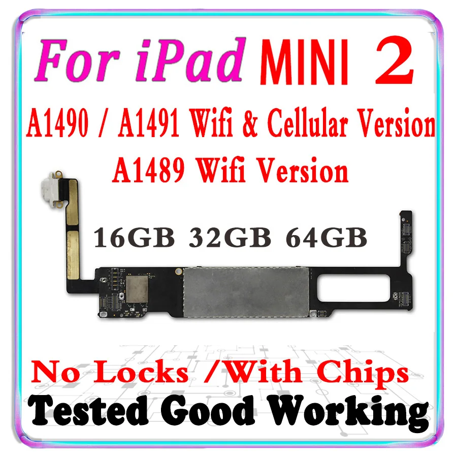 A1489 A1490 A1491 для iPad Mini2 материнская плата с системой IOS 100% разблокированная Mini 2 16 ГБ 32
