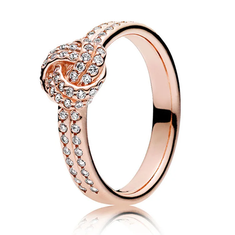 13 видов стилей кольцо с плетеным орнаментом для женщин из серебра 925 пробы, розовое золото - Цвет основного камня: Оранжевый