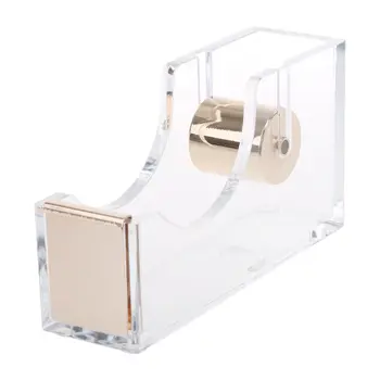 

Luxury Clear Acrylic Ribbon Adhesive Band Washi Tape Dispenser Cutter Desktop Stationery 2 Colors XXUC
