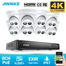 ANNKE 8CH 4K Ultra HD POE сетевая видео система безопасности 8MP H.265 NVR с 8 шт 8MP 30m EXIR ночного видения Всепогодная IP камера