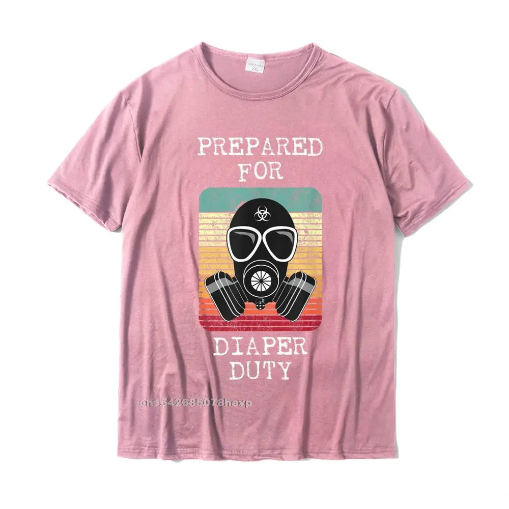 Design T Shirts Fashionable Crew Neck cosie Cotton Fabric Mens Tops Shirt Funny Short Sleeve T-shirts Free Shipping Mens New Dad Shirt Prepared For Diaper Duty Funny New Dads Gift T-Shirt__830. pink