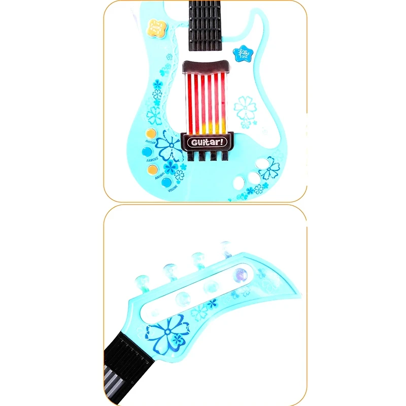 Детская гитара, игрушка для голубой гитары, музыкальные инструменты, подарок на день рождения, вечерние подарки для детей, идеально подходит для образования, развлечений, Par
