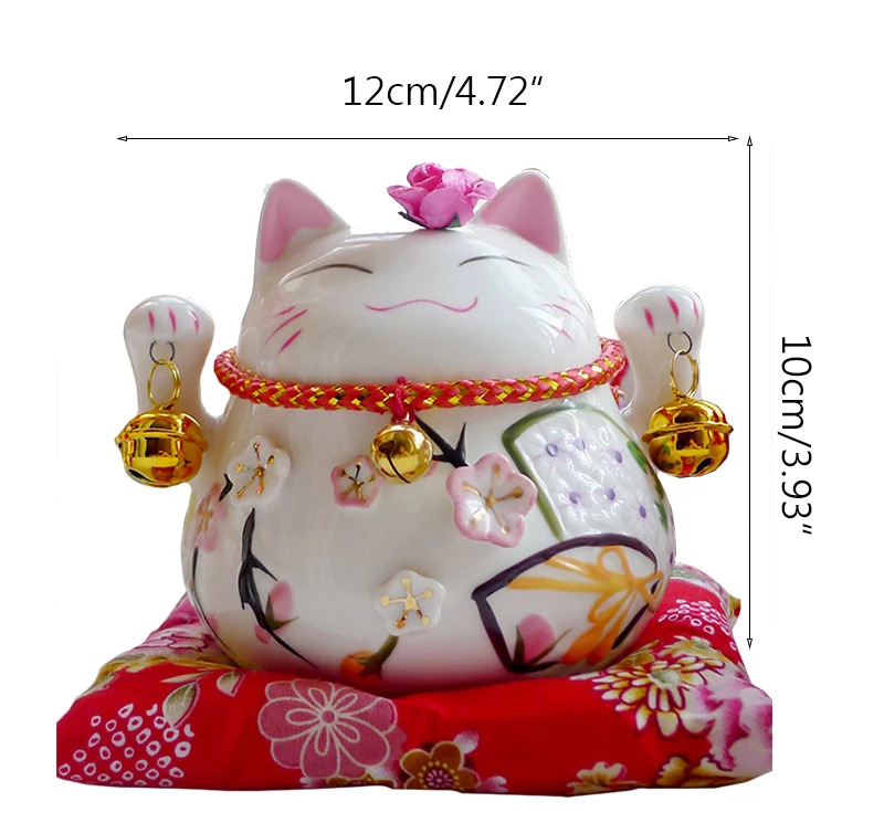 Maneki Neko керамическая статуэтка для домашнего декора, фарфоровая статуэтка, бизнес подарок, удача, копилка, фэншуй, ремесло, открывающийся орнамент