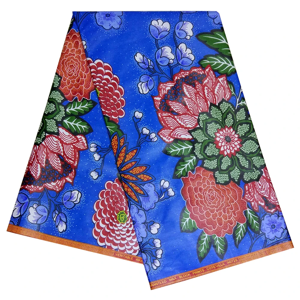 

100% Cotton African Fabric Nigerian Ankara Veritable Dutch Wax African Flowers Prints Fabric 6 yards
