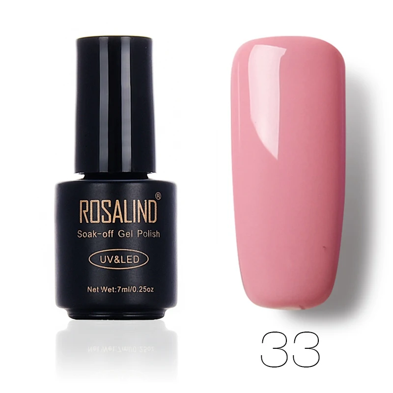 ROSALIND Гель-лак для ногтей 7 мл чистый цвет замачиваемый УФ-гель стойкий лак для ногтей Дизайн ногтей Гель-лак для ногтей - Цвет: 33