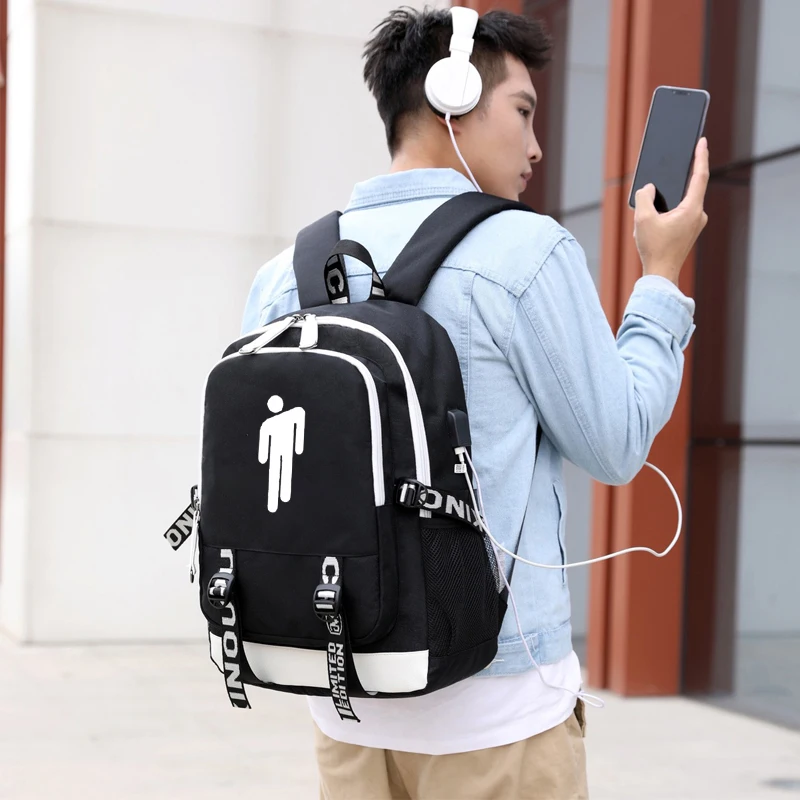 Billie Eilish рюкзак Многофункциональный usb зарядка Рюкзак для подростков путешествия рюкзак сумка для ноутбука Девочки Мальчики школьные сумки фанаты подарок