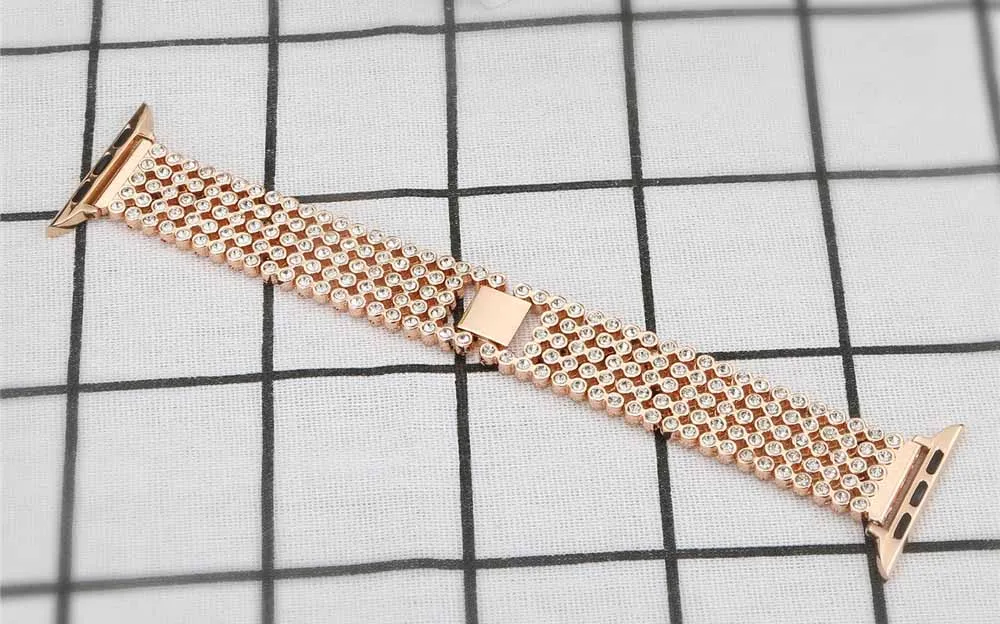 Ремешок для Apple Watch 38 мм 42 мм стразы из нержавеющей стали сменный ремешок для Apple iWatch серии 4 3 2 1
