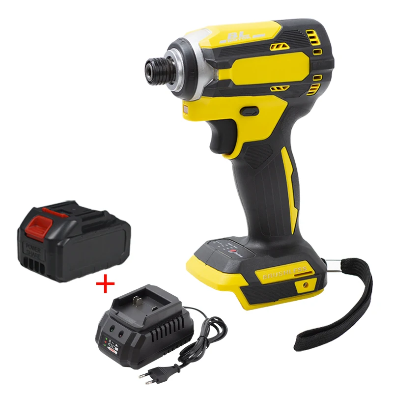 18V Brushless Cordless Electric Screwdriver 1/4'' Impact Wrench Rechargable Drill Driver+3 Light + Makita Battery 21V 3000mAh