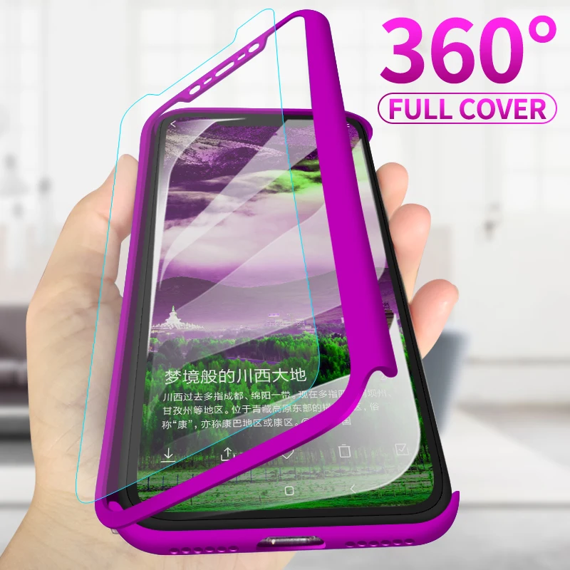 Роскошный 360 Полный Чехол для iPhone 11 Pro Max XS XR X защитный чехол 7 8 6 6s Plus 5 S телефона со