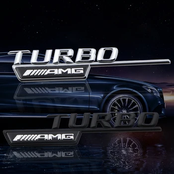 

2pcs For Mercedes benz A B R G Class GLK GLA C200 E200 C200L S400 S500 S600 car body sticker turbo badge car Labeling styling