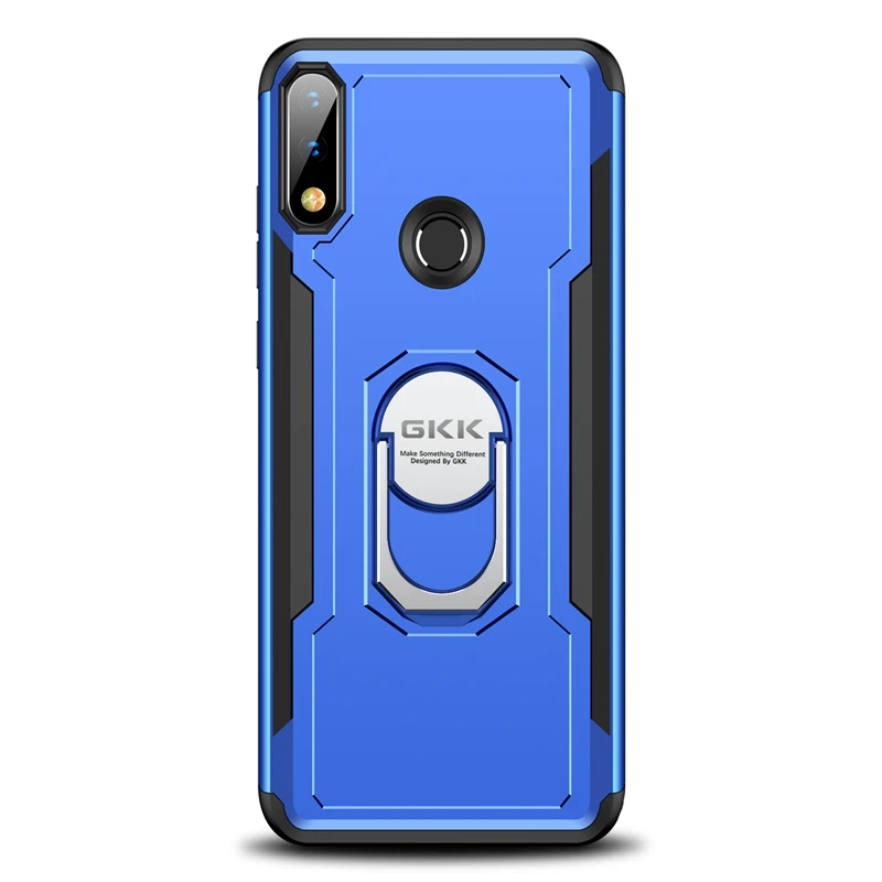 Роскошный Магнитный чехол Kickstand для ASUS Zenfone Max Pro M2, чехол Funda, твердая задняя крышка для ZB631KL, чехол с кольцом на палец, ТПУ, Капа - Цвет: Синий
