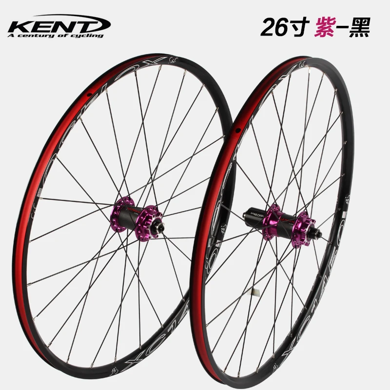 26 black-purple XC1450 MTB горный велосипед герметичный Подшипник Ступицы через оси колеса 26/27. 5 дюймов колесо из углеродного волокна Набор для обода колеса только 1500 г - Цвет: 26 black-purple