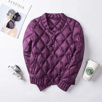

Winter Women Ultralight Thin Down Jacket White Duck Down Jacket For Women Long Sleeve Warm Coat Parka Plus Size Female Outwear