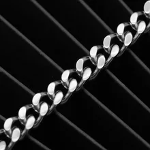 Серебряные браслеты с подвесками мужские из нержавеющей стали кубинские звенья цепи на руку панк браслеты Хип-хоп подарки для мужчин аксессуары оптом